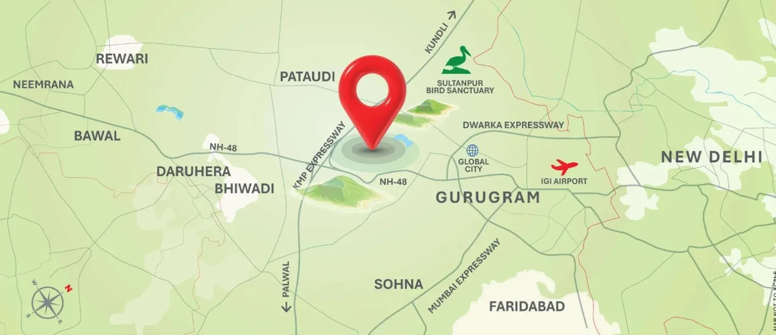 Location map of M3M GIC Manesar