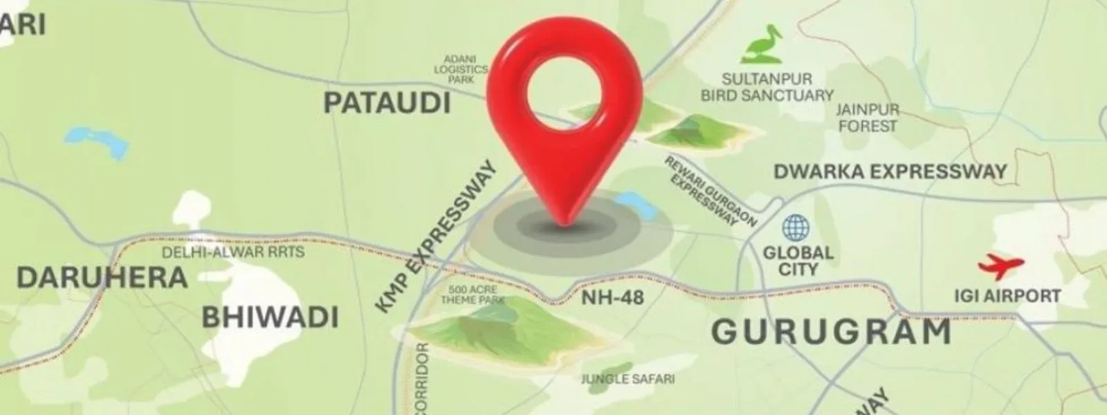 Location map of M3M Gurgaon International City