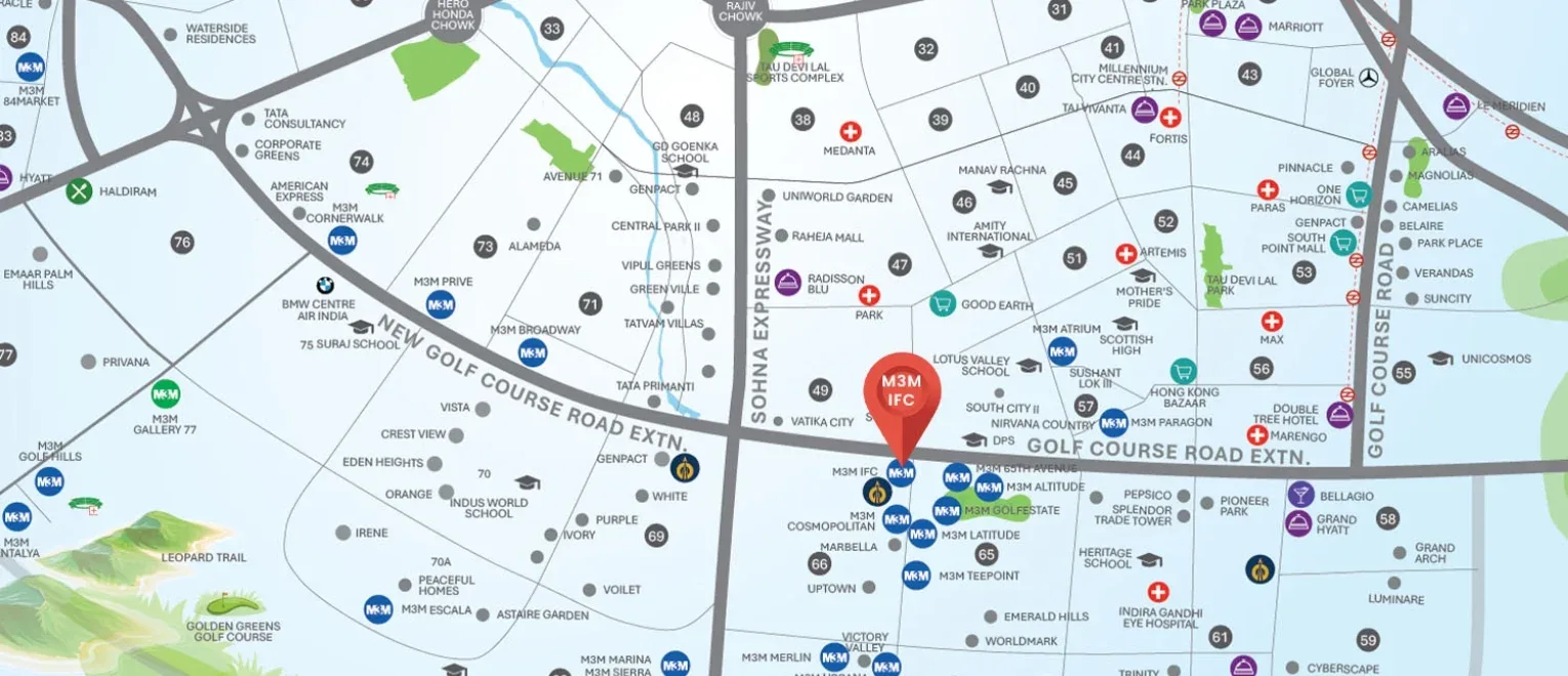 Location map of M3M IFC