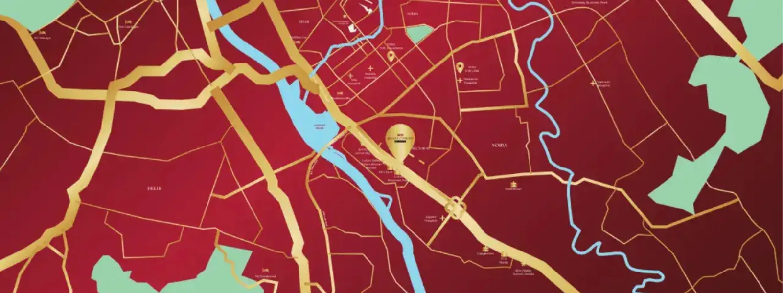 Location map of M3M Jewel Crest