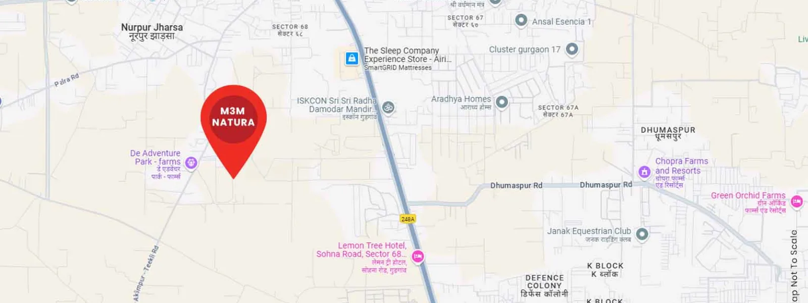 Location map of M3M Natura