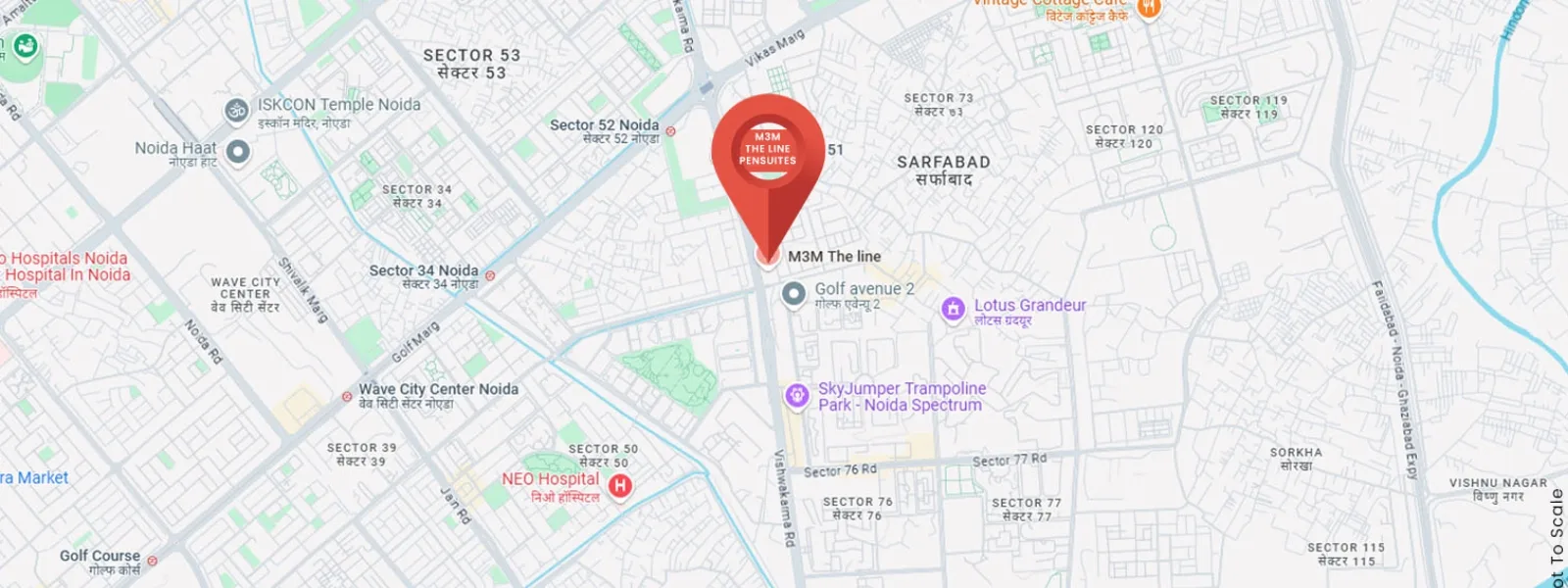 Location map of M3M The Line