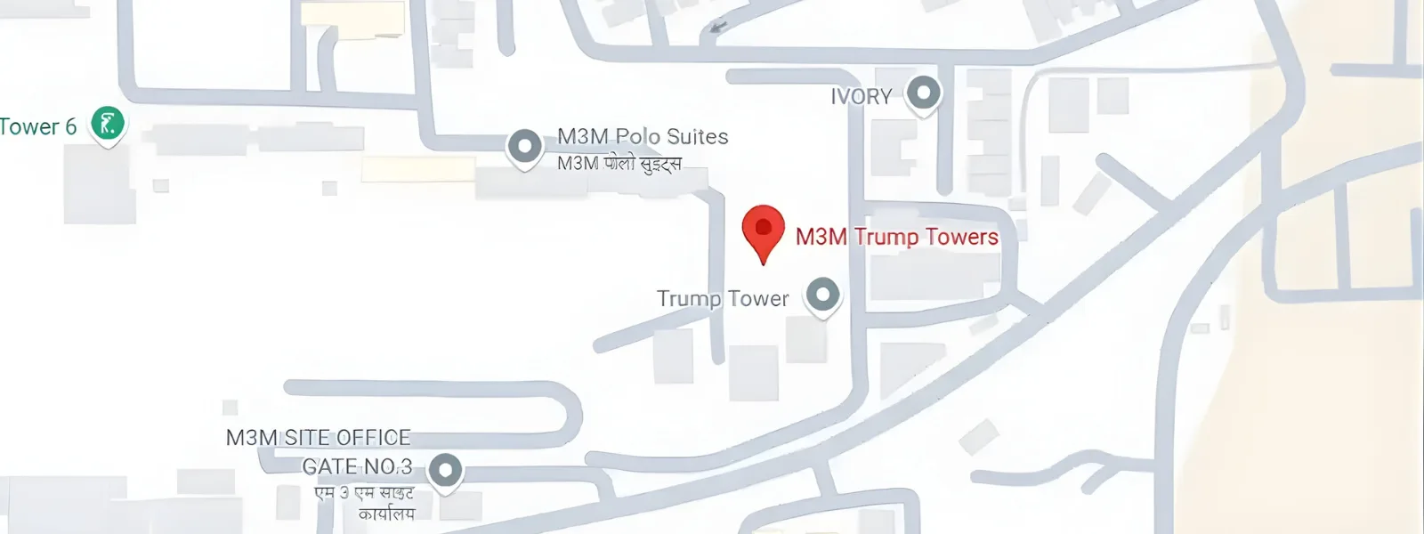 Location map of Trump Tower Gurgaon