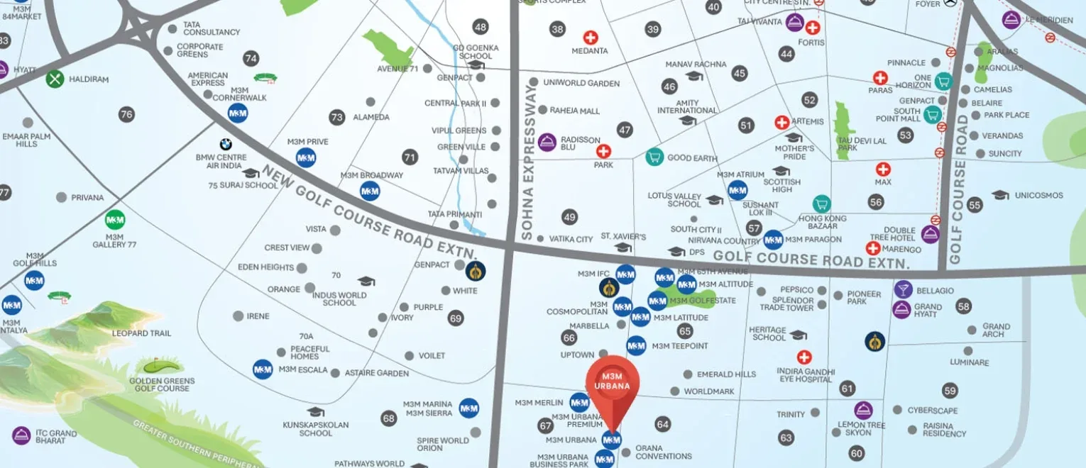 Location map of Urbana Business Park