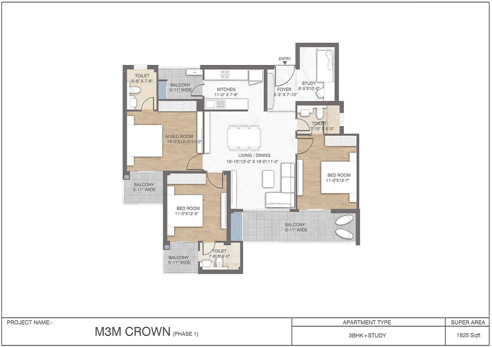 M3M Crown 3BHK