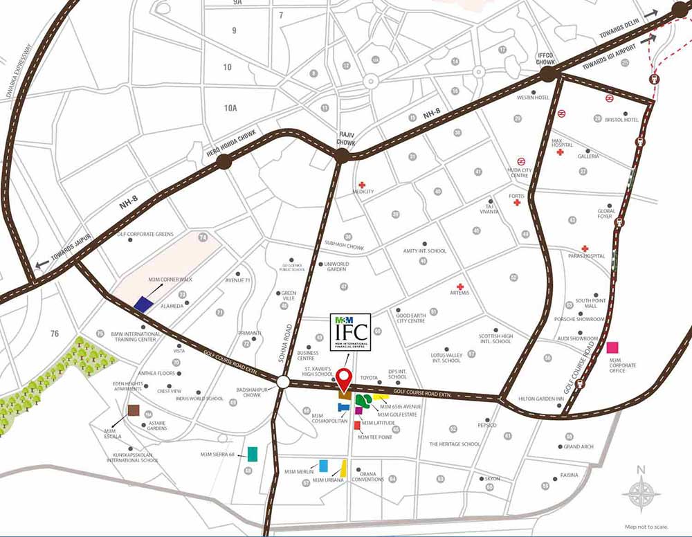 M3M IFC Sector 66 location map